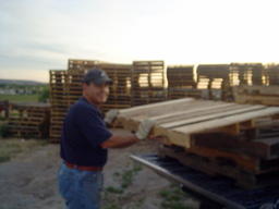 Andy Scardino unloading another batch of pallets